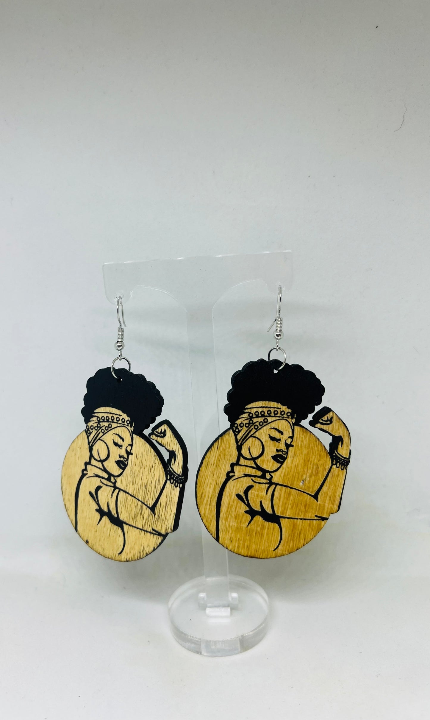 My Hair Is Beautiful... Wooden Imagery Earrings