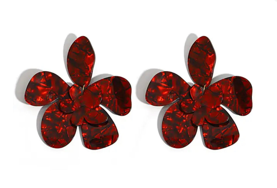 Warm Magnolia Acrylic Earrings