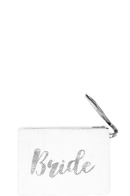 THE Bride Metallic Woven Clutch