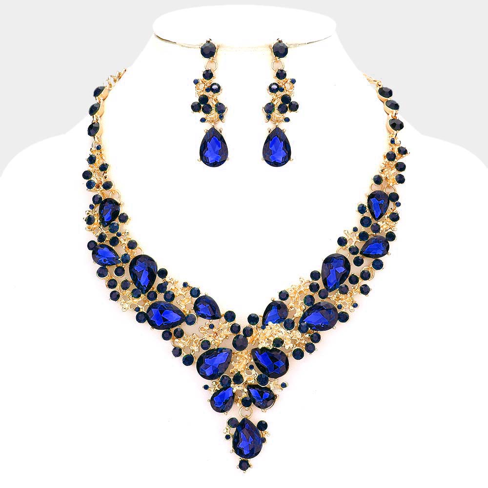 The Standard Glitz Tear Drop Necklace Set