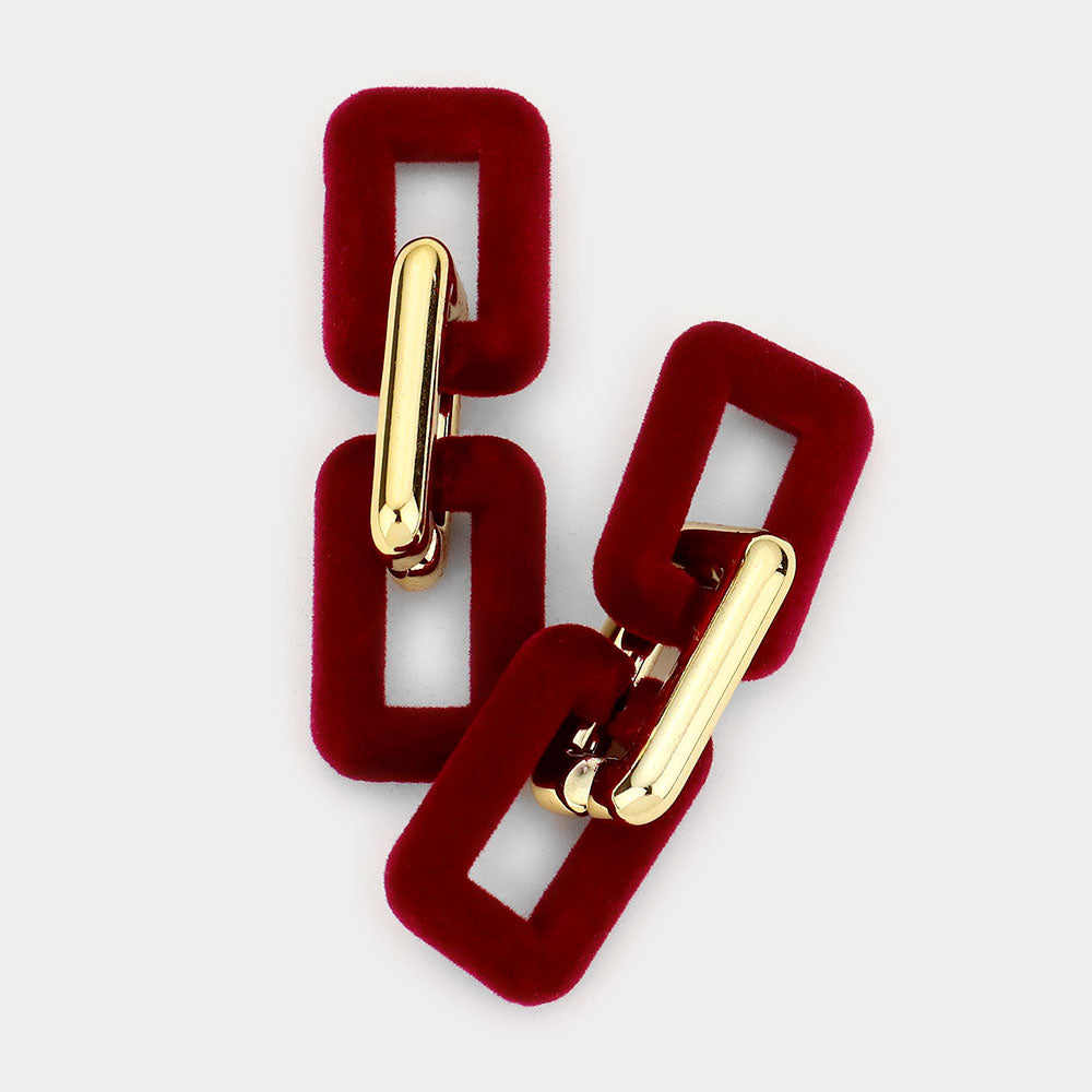 Lovely Linked Sueded Statement Earrings