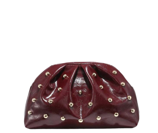 Verushka Studded Leather Clutch Bag