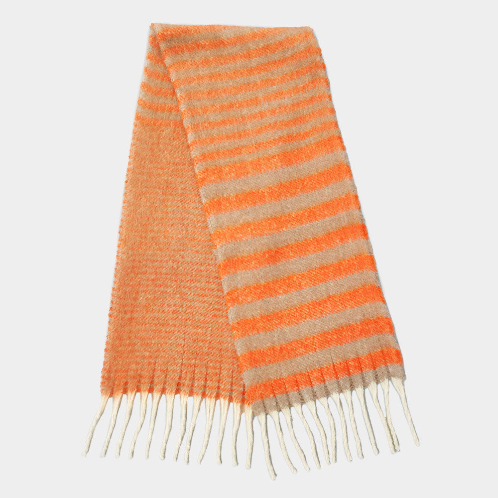 Striped Cozy Oblong Scarf