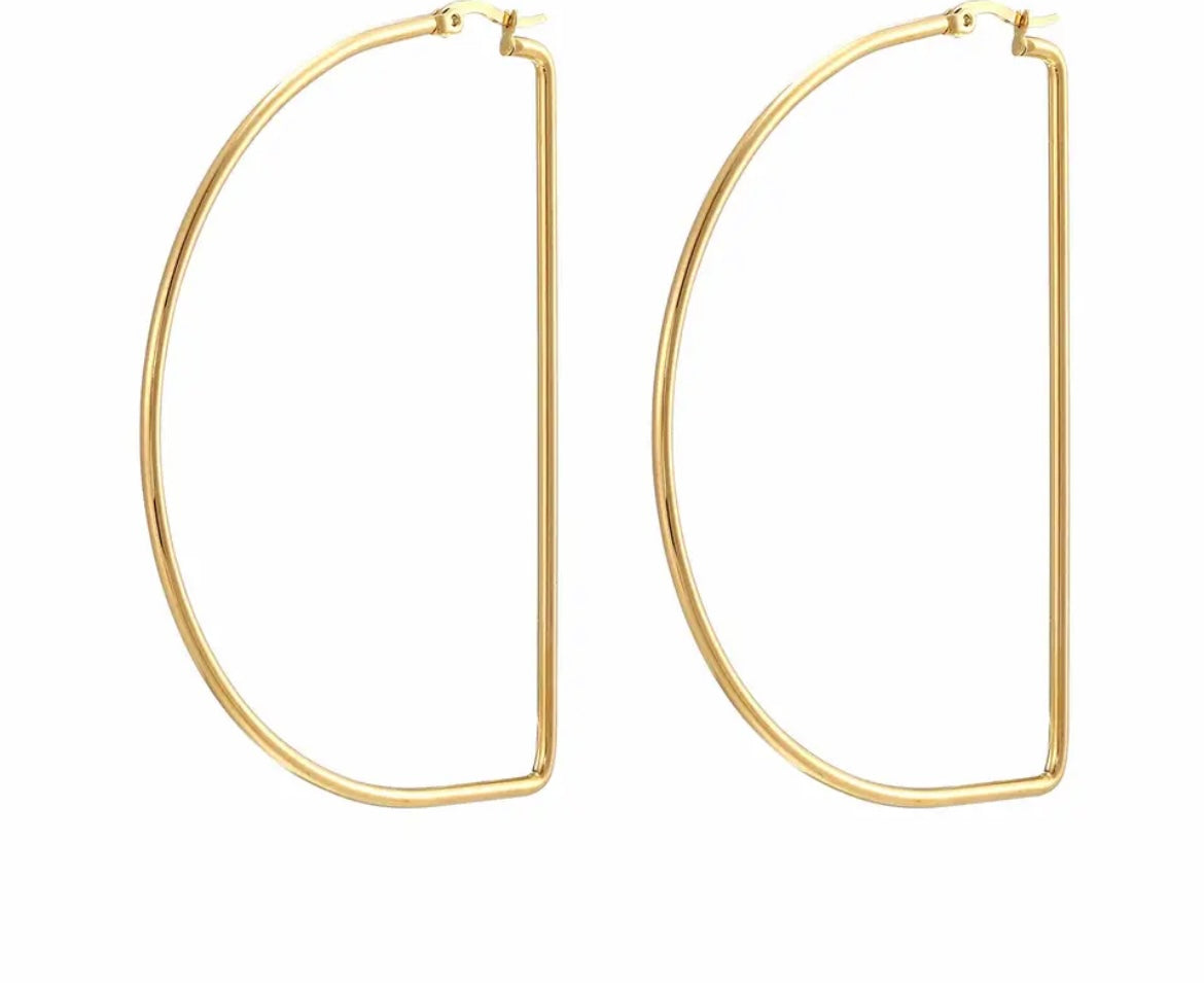 Alphabetically Hooped Stenciled Golden Hoop Earrings