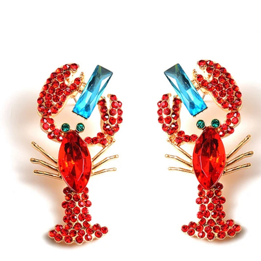 Lobster Dream Diamond Statement Earrings