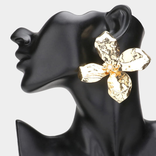Brittania Golden Flower Earrings