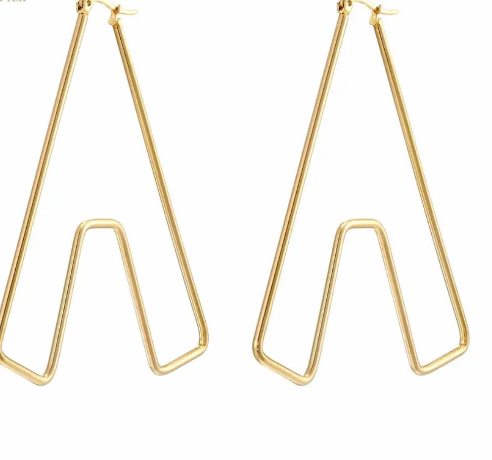 Alphabetically Hooped Golden Hoop Earrings