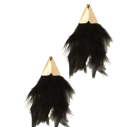 GLAM-I-VERSARY Feathered Statement Earrings