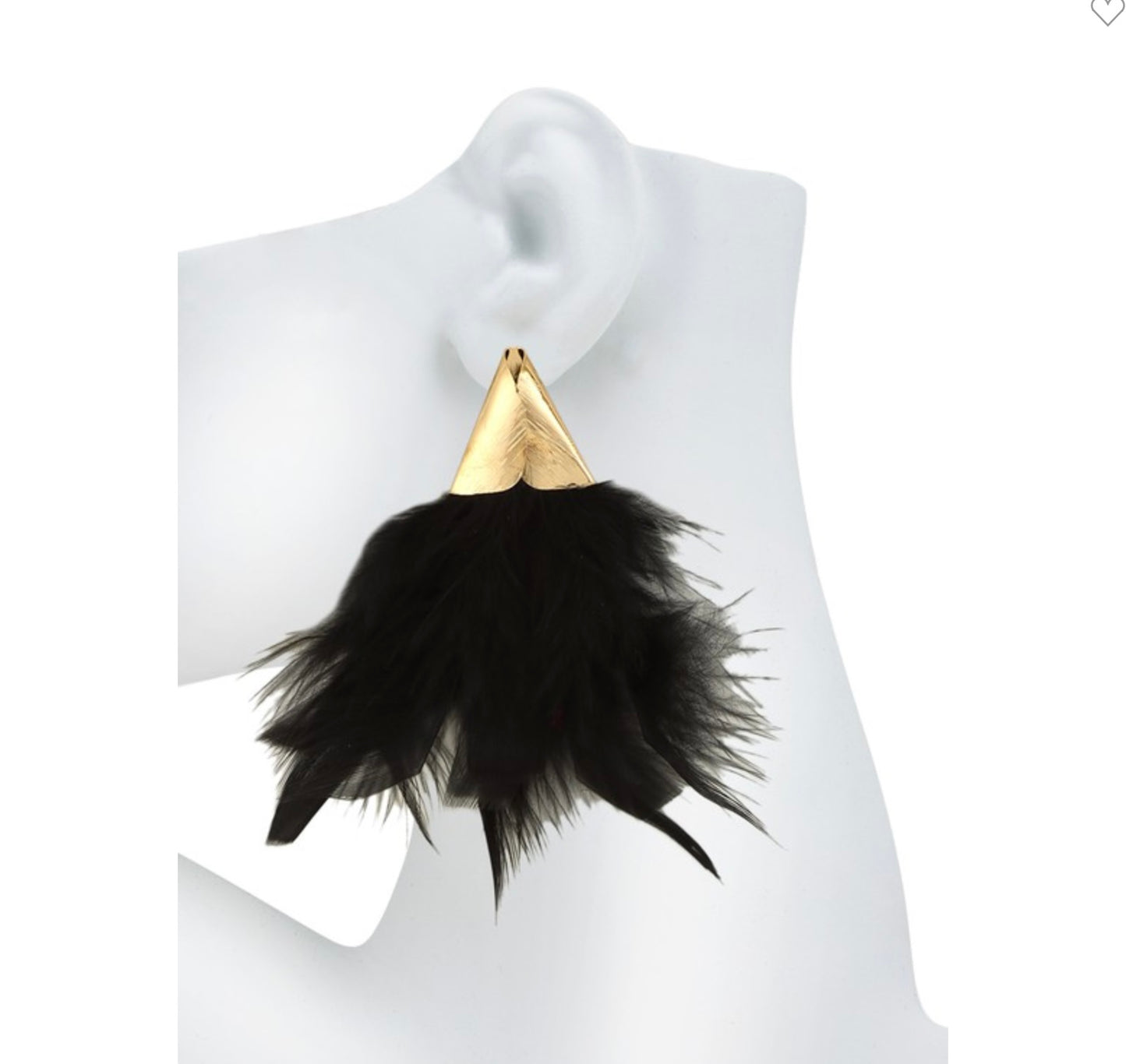 GLAM-I-VERSARY Feathered Statement Earrings