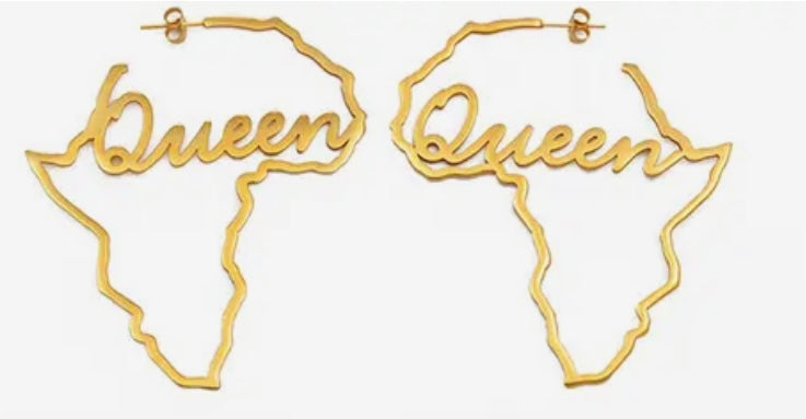 African Queen Stenciled Earrings