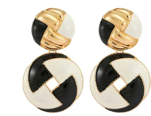 Cinque Terra Checkered Statement Earrings