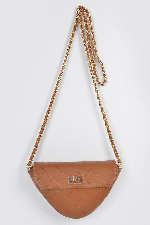 Giselle Quilted Leather Triangle Crossbody