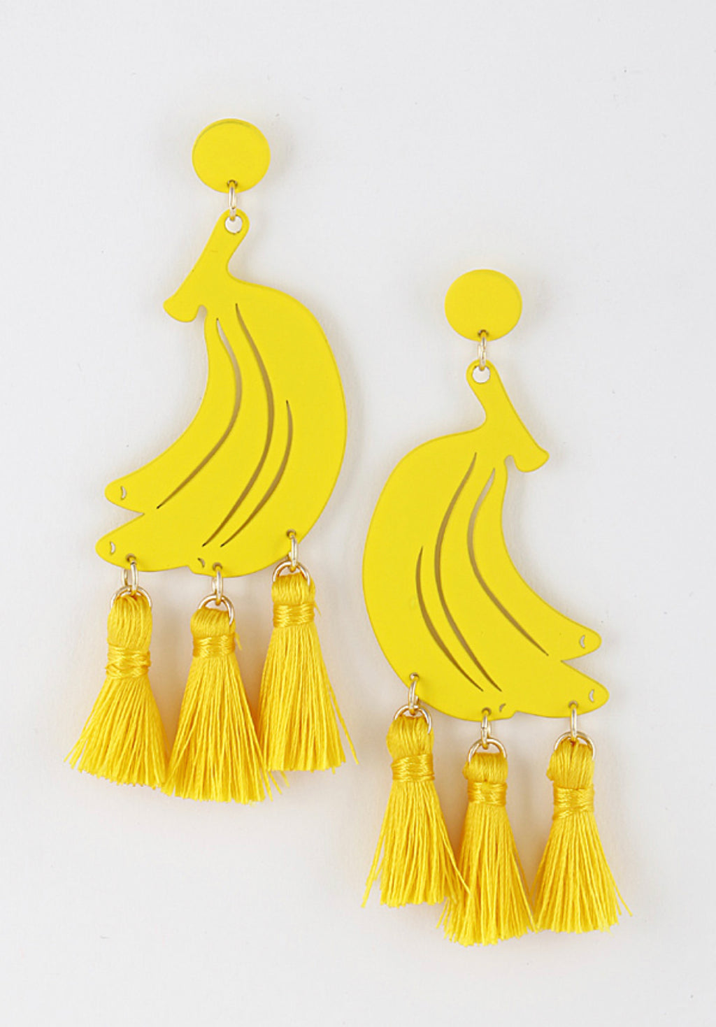 Banana Dream Tassel Statement Earrings